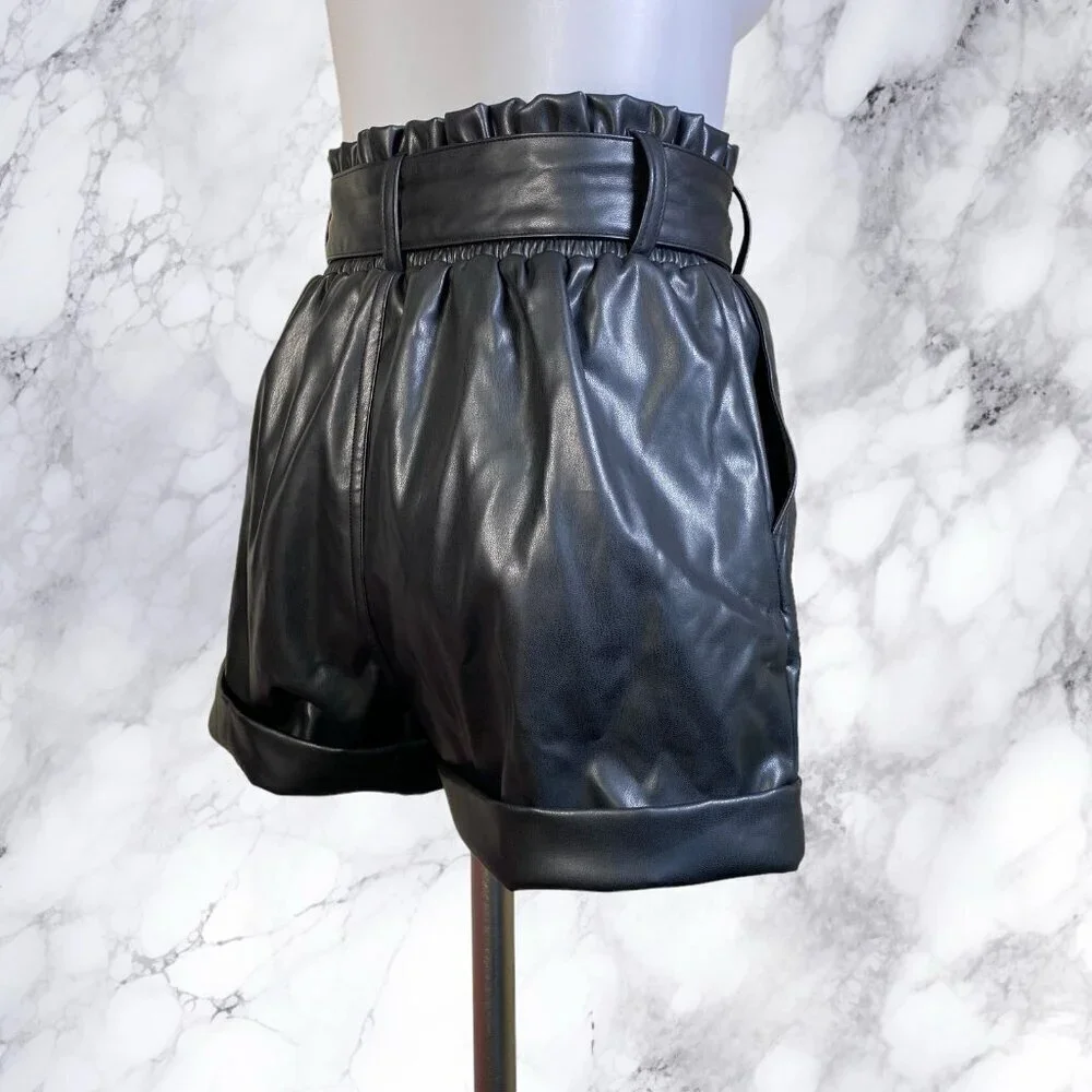 superdown Kenzie Faux Leather Short in Black